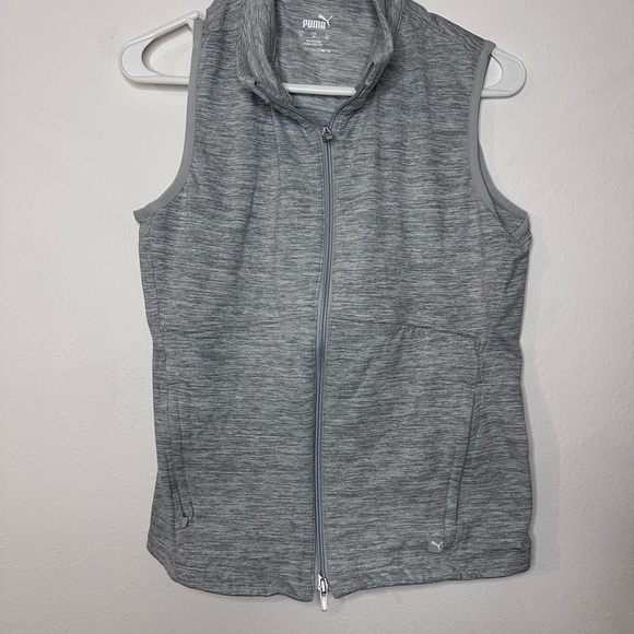 Puma Jackets & Blazers - PUMA Gray Sleeveless Zip-Up Vest